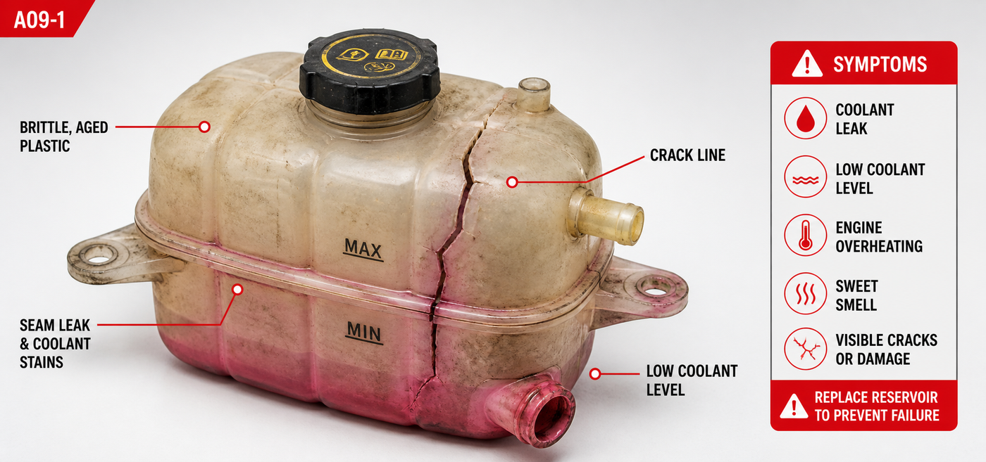 radiator pressure buildup cracked plastic tank cross-section