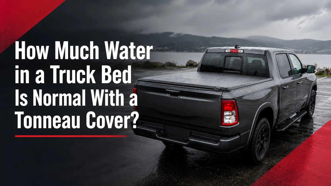 How much water is normal in a truck bed with a tonneau cover during rain
