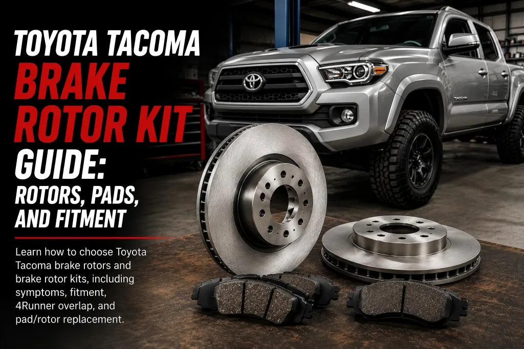 Toyota Tacoma brake rotor kit guide with brake pads and front rotors for Toyota Tacoma and 4Runner fitment compatibility