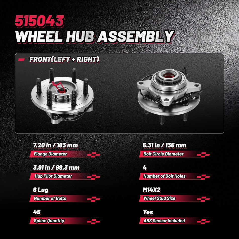 10pc Front Wheel Hub Upper Control Arms Tie Rods Ball Joints for Ford F-150 Mark LT 4WD