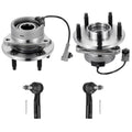 4pc Front Wheel Hub Bearing & Outer Tie Rod Kit for Chevy Cobalt HHR Pontiac G5 Saturn Ion