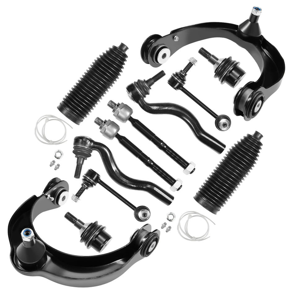 Dodge Durango Jeep Grand Cherokee 2011-2015 Front Upper & Lower Control Arms Tie Rod Ends Sway Bar Links 12PCS | BDFHYK Suspension Repair Kit