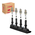 BDFHYK 1 Ignition Coil UF669 and 4 Iridium Spark Plugs XP3922 For Buick and Chevrolet with 1.4L L4 engines