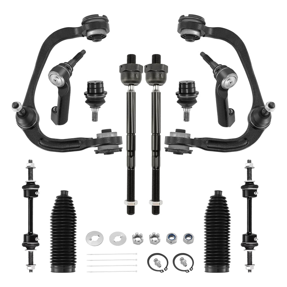 Ford F-150 2009-2014 4WD Front End Suspension Repair Kit Upper Control Arms Tie Rod Ends Ball Joints 12PCS | BDFHYK