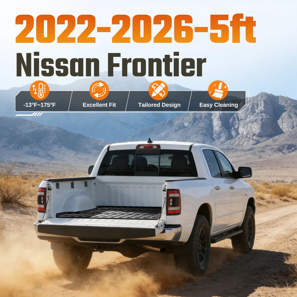 2022-2026 Nissan Frontier 5FT Bed Truck Bed Mat, Custom Fit High-Wall TPE All-Weather Cargo Liner | BDFHYK