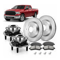Front Brake Rotors Pads & Wheel Hub Kit for 2009–2011 Dodge Ram 1500 13.23" 5-Lug | BDFHYK