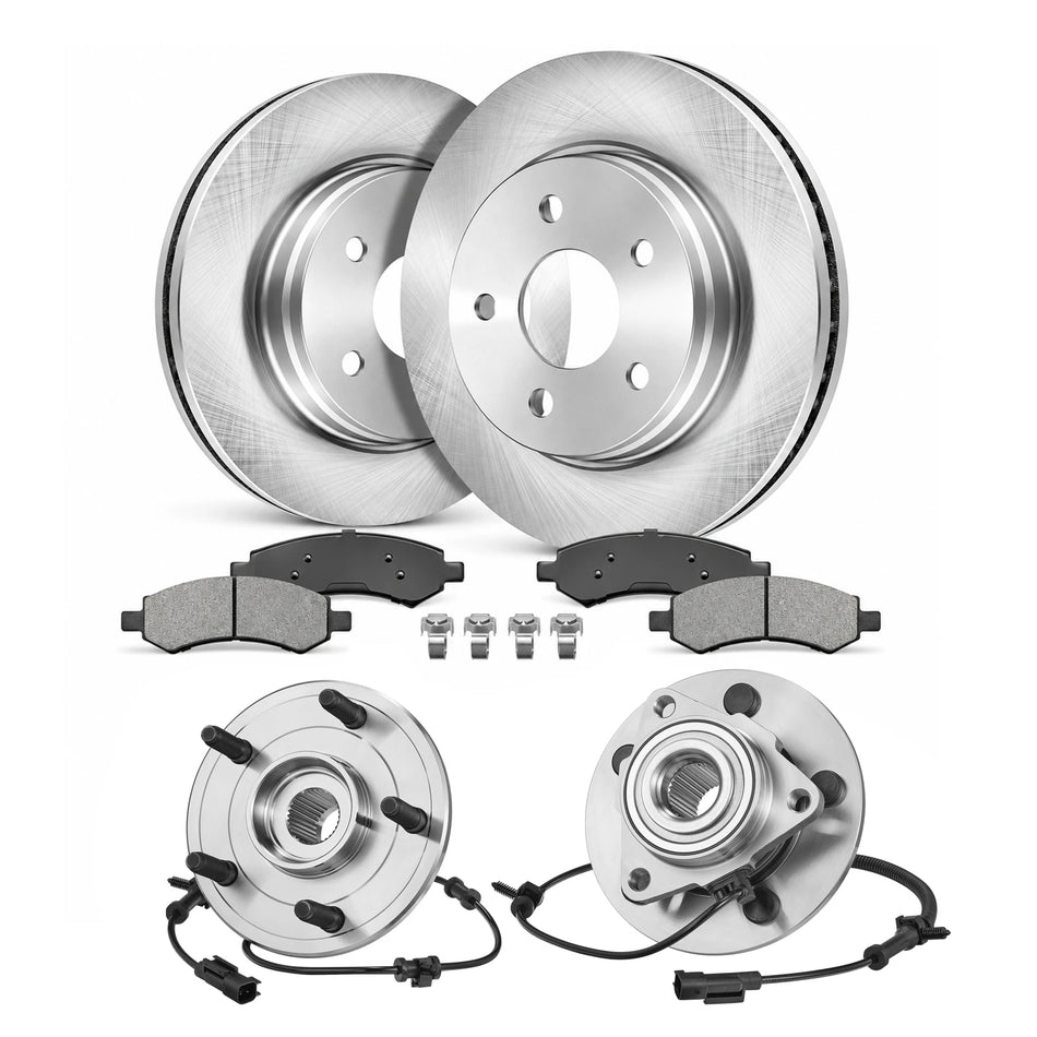 2012–2022 Ram 1500 / 1500 Classic Front Brake Rotors Pads & Wheel Hub Kit, 5-Lug | BDFHYK