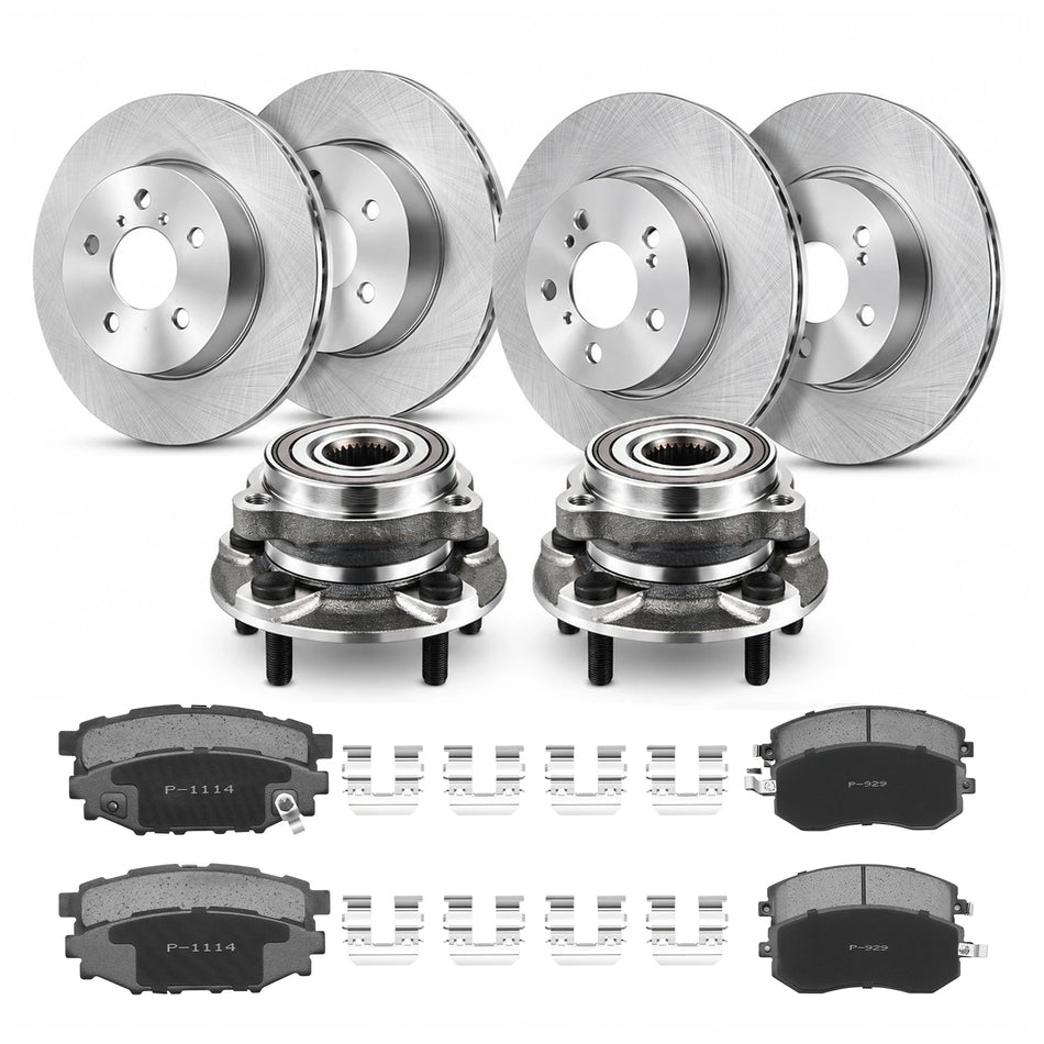 2008–2010 Subaru Impreza & 2009–2010 Forester Brake Rotors, Pads & Front Wheel Hub Kit | BDFHYK