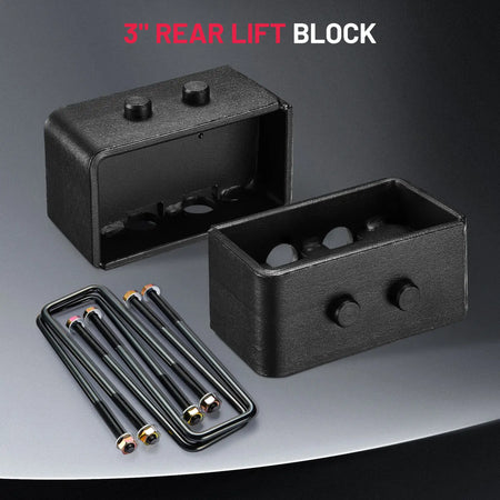 Ford F-150 front and rear spacer leveling kit components