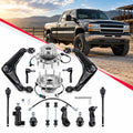 15pc Front Control Arm Steering & 515058 Wheel Hub Kit for Chevy Silverado GMC Sierra 4WD