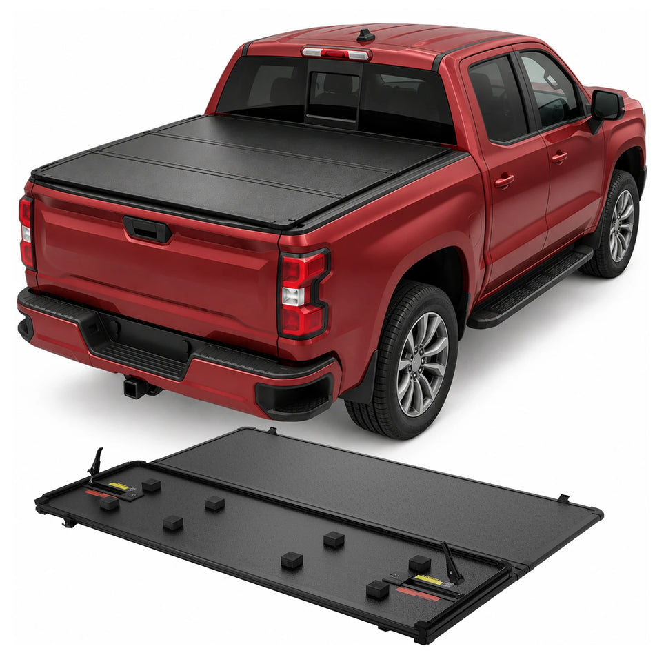 2019-2026 Chevy Silverado GMC Sierra 1500, 5.8ft Bed Truck Bed Cover Hard Tri-Fold | BDFHYK