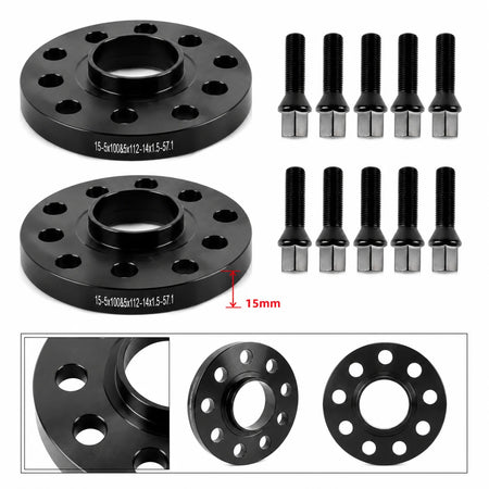 BDFHYK 5x100 to 5x112 wheel adapters 15 mm set of two