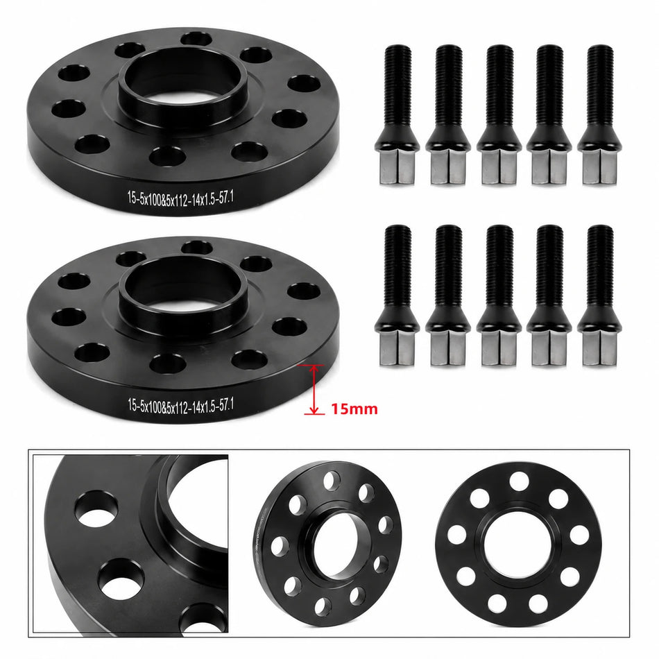 BDFHYK 5x100 to 5x112 wheel adapters 15 mm set of two