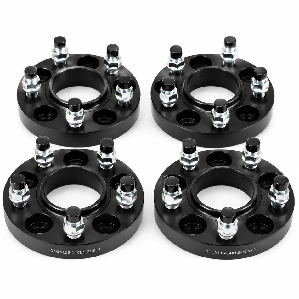 5x115 Hubcentric Wheel Spacers 1 Inch for Dodge Challenger Charger Chrysler 300 Magnum, M14x1.5 Studs, 71.5mm Hub Bore, Set of 4