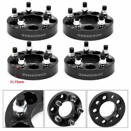 5x120 to 5x114.3 wheel adapters 1.25 inch with 74 mm bore