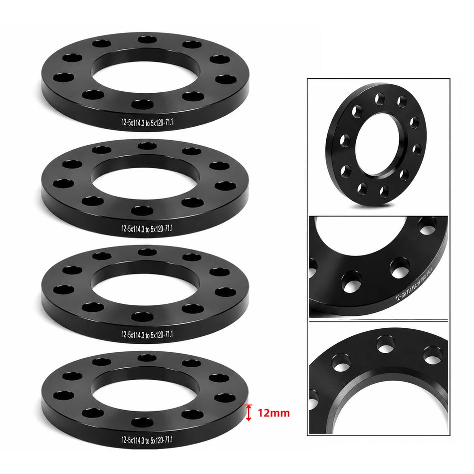 5x120 to 5x114.3 Wheel Adapters 12mm for Ford Lincoln Chevy GMC Cadillac Jeep, 78.1mm Hub Bore, Set of 4