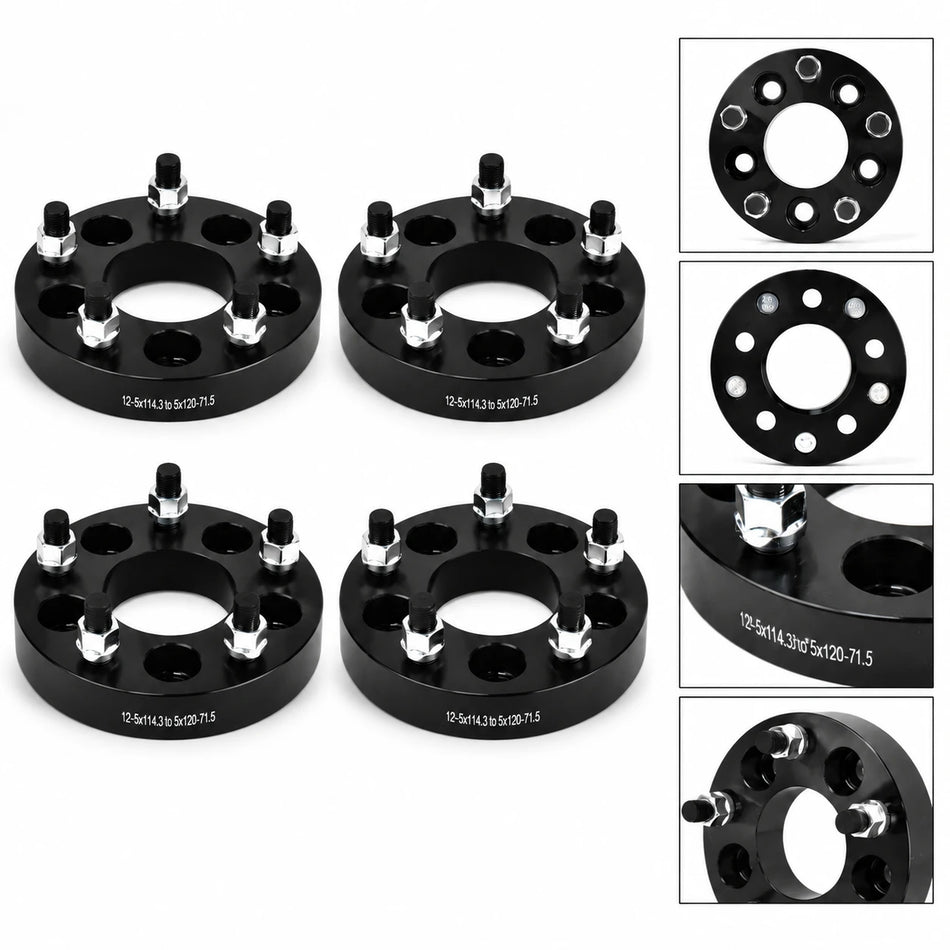 5x4.5 to 5x5 Wheel Adapters 1.25 Inch for Jeep Wrangler TJ YJ XJ MJ to JK WK Wheels, 71.5mm Hub Bore, Set of 4