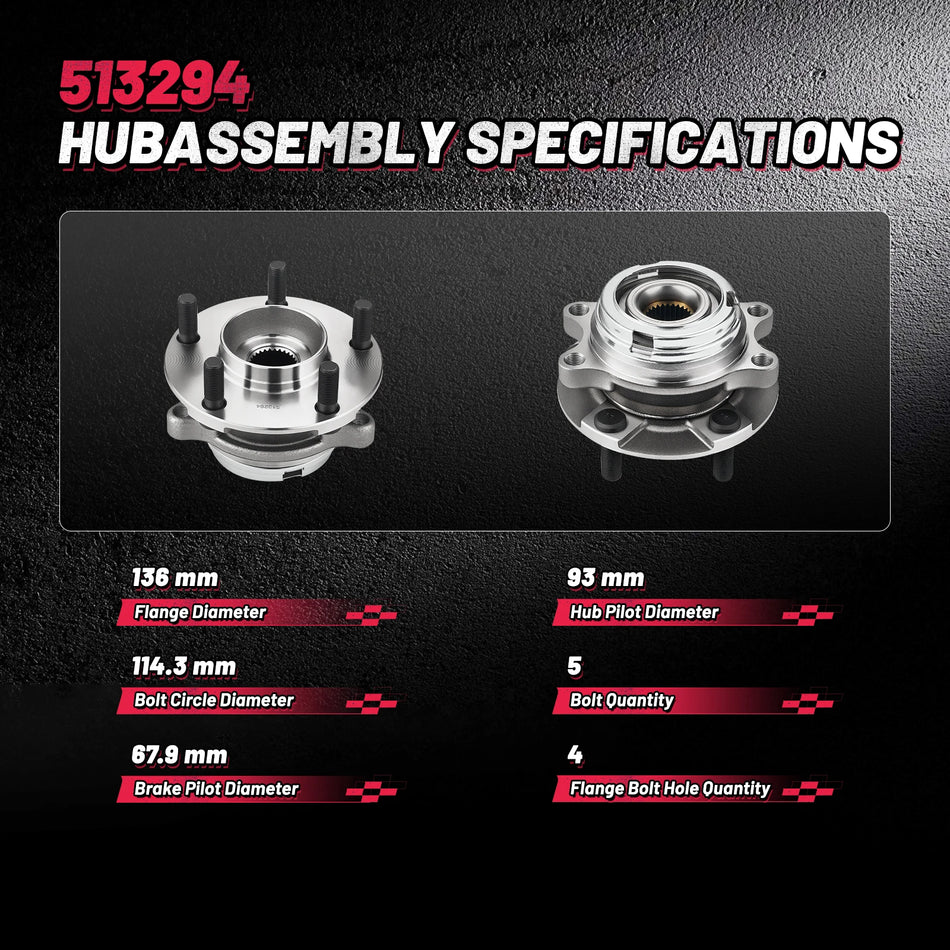 10pc Front Suspension Control Arms Wheel Hubs Tie Rods Kit for 2007-2012 Nissan Altima 2.5L