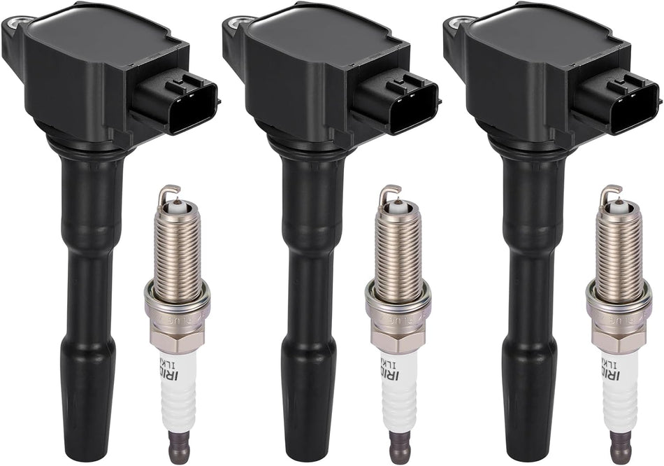 BDFHYK 3 Ignition Coil Pack UF808 and 3 Iridium Spark Plug 91121 Compatible with Smart Fortwo 2016-2017 0.9L l3 Coil for C987 2819060000