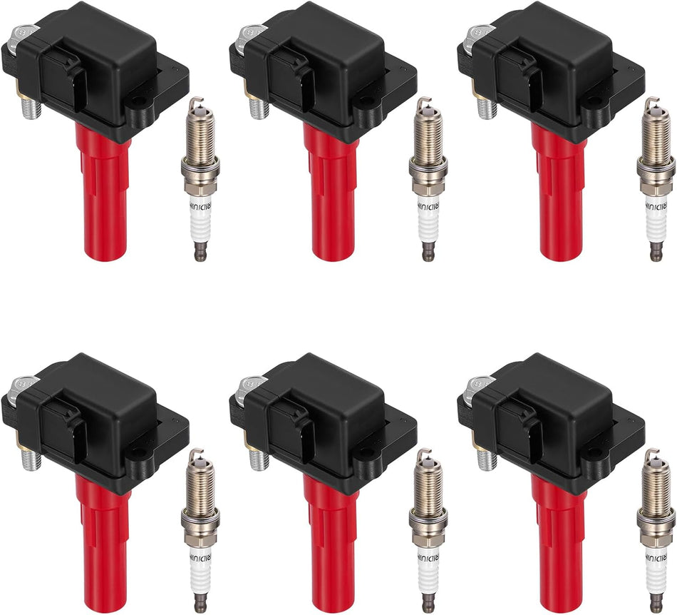 BDFHYK 6 Ignition Coil Pack UF287 and 6 Iridium Spark Plug 4704 Compatible with Subaru 2006-2007 B9 Tribeca, 2008-2009 Legacy, 2001-2003 2005-2009 Outback, 2008-2009 Tribeca 3.0L H6 Coil for GN10435
