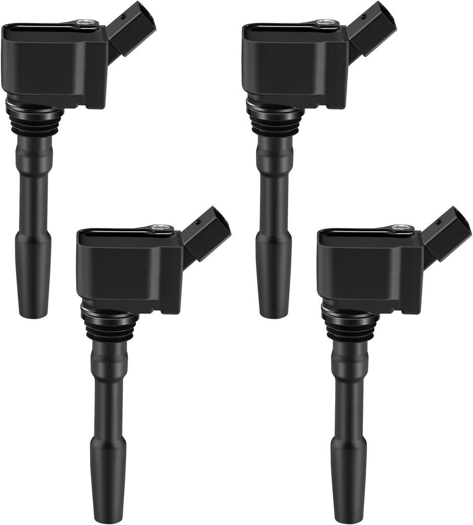 BDFHYK Ignition Coil Pack Set of 4 Compatible with VW Beetle Golf Jetta Passat,Compatible with Audi A3 A4 TT Quattro Q3 Q5 RS3 RS5 S3 S4 S5 1.8L 2.0L 3.0L 4.0L L4 V6 V8 Replacement for UF716 UF752