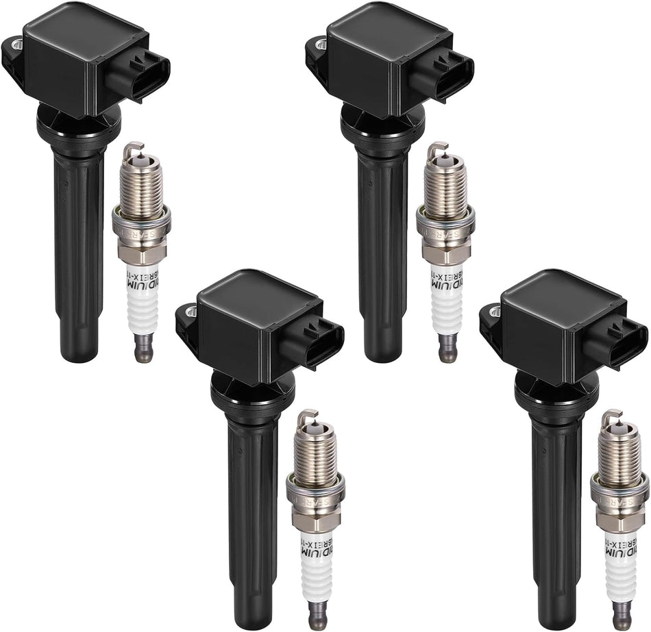 BDFHYK 4 Ignition Coil Pack UF562 and 4 Iridium Spark Plug 3764 Compatible with Suzuki 2006-2008 Grand Vitara 2.7L V6 Coil for 5C1785 E1062 52-2140 IC642 UF-562 3340065J00