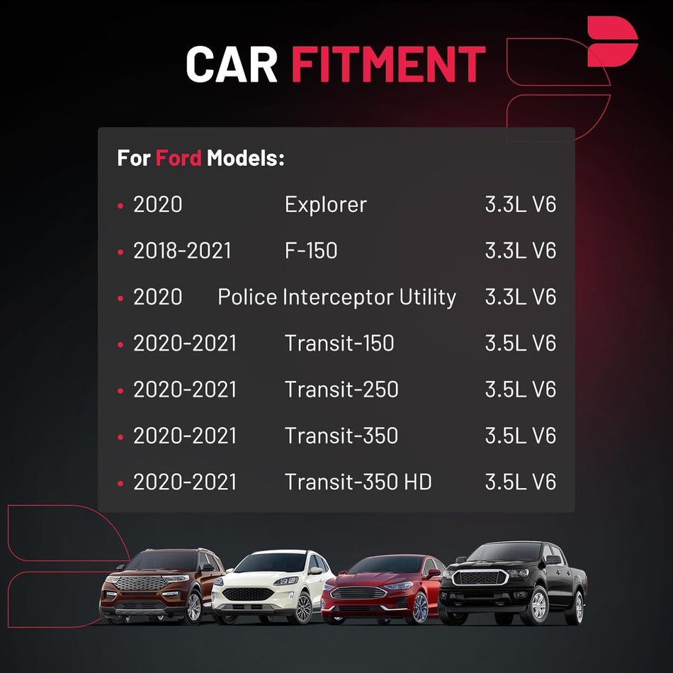 BDFHYK Ignition Coil Pack UF825 and Iridium Spark Plugs 6509 Compatible with Explorer Police Interceptor Utility Transit-150 Transit-250 Transit-350 350HD F-150 3.3L 3.5L V6,Set of 6