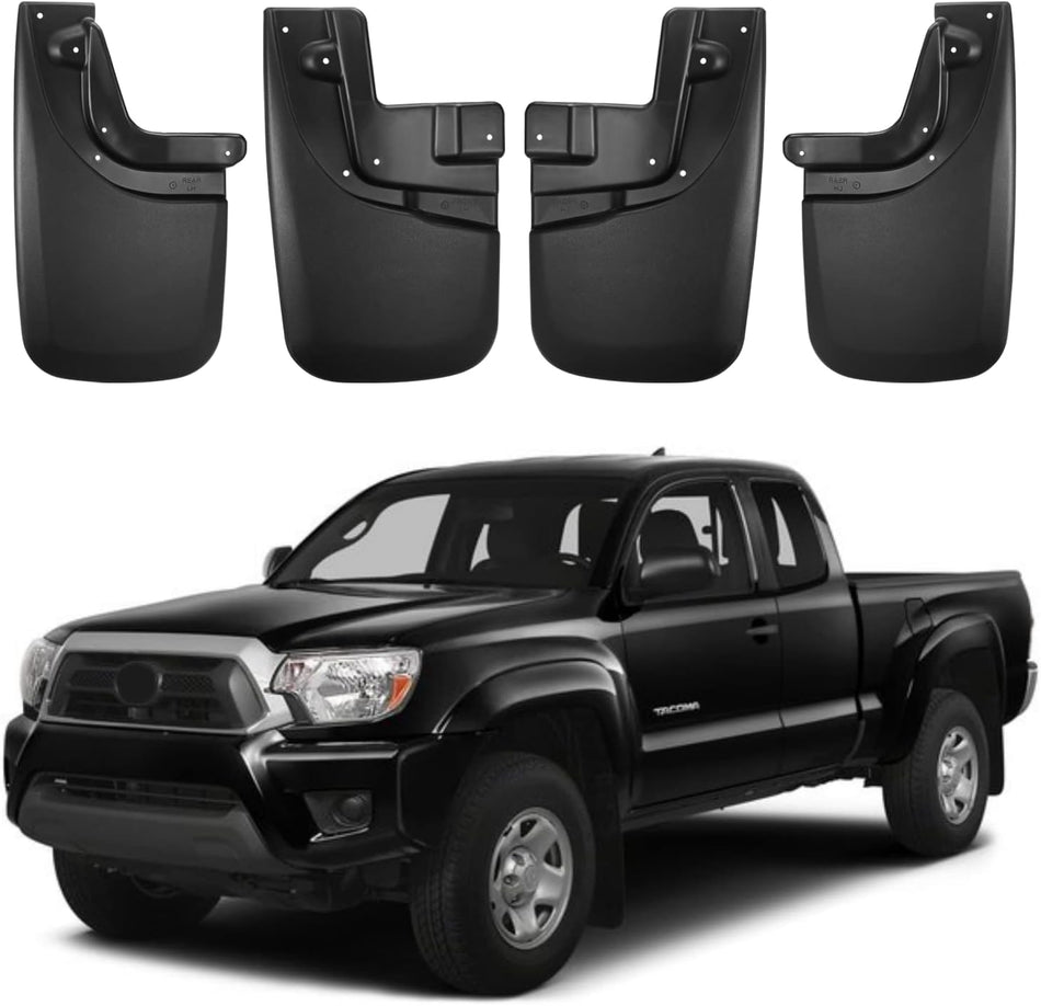 BDFHYK Mud Flaps Splash Guards 4PCS Front & Rear Side Mud Guards Compatible with Toyota Tacoma with Fender Flares 2005-2015
