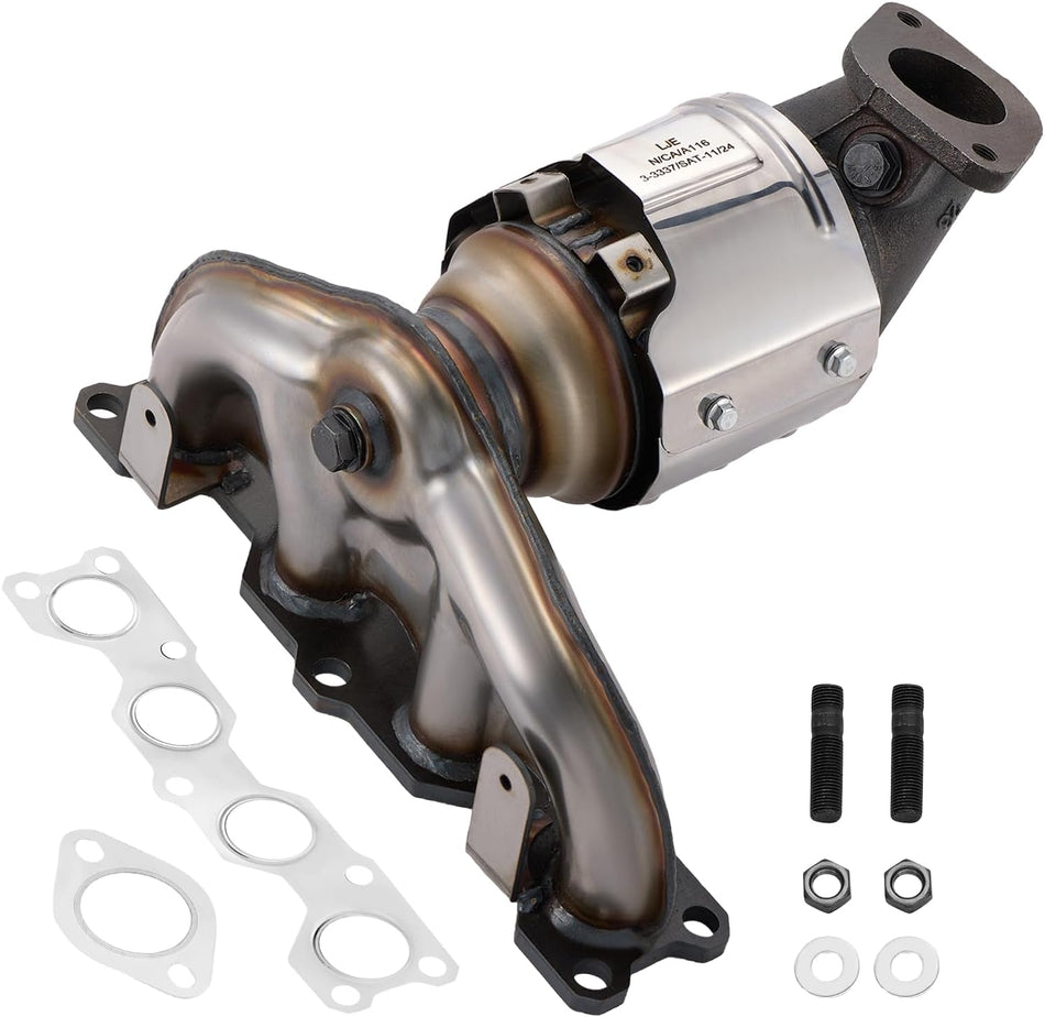 BDFHYK Exhaust Manifold Catalytic Converter with Gasket Kit Compatible with Hyundai Santa Fe 2010-2012, Compatible with Kia Sorento 2011-2013, L4 2.4L, EPA Compliant, Replace 16690