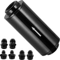 100 Micron Inline Fuel Filter with 6AN 8AN 10AN Adapter, Universal 50MM Aluminum High Flow Fuel Filter for EFI, LS Engine, Diesel