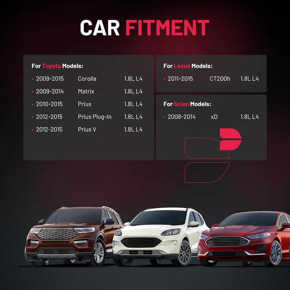BDFHYK Ignition Coil Pack UF596 and Iridium Spark Plugs 93501 Compatible with Toyota Corolla 2009 2010 2011 2012 2013 Toyota Prius Matrix Plug-In Prius V Lexus CT200h Scion xD 1.8L L4 UF619 Set of 4