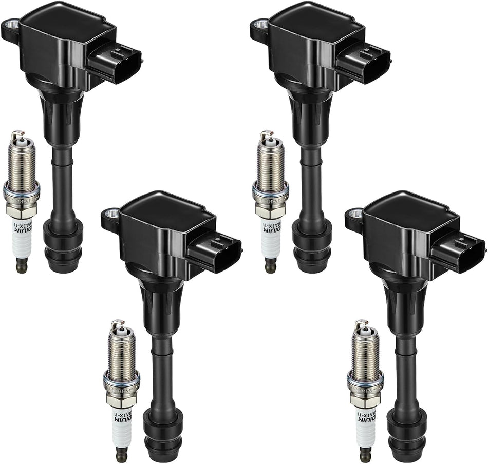BDFHYK Ignition Coil Pack UF350 and Iridium Spark Plugs 4505 Compatible with Nissan 2002-2006 Altima 2002-2006 Sentra L4 2.5L Sets of 4