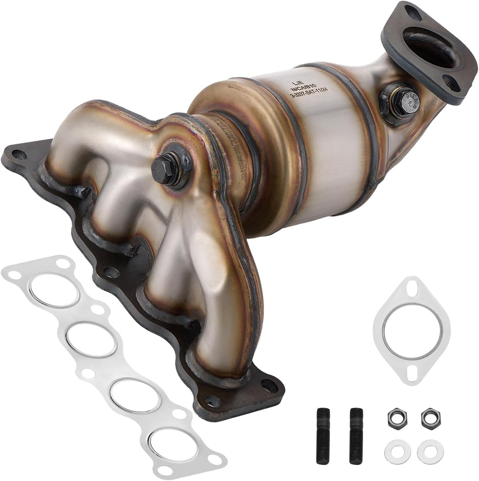 BDFHYK Front Exhaust Manifold Catalytic Converter with Gasket Kit Direct-Fit Compatible with Hyundai Santa Fe Sport 2017-2018 L4 2.4L, EPA Compliant, Replace 28510-2GCA0