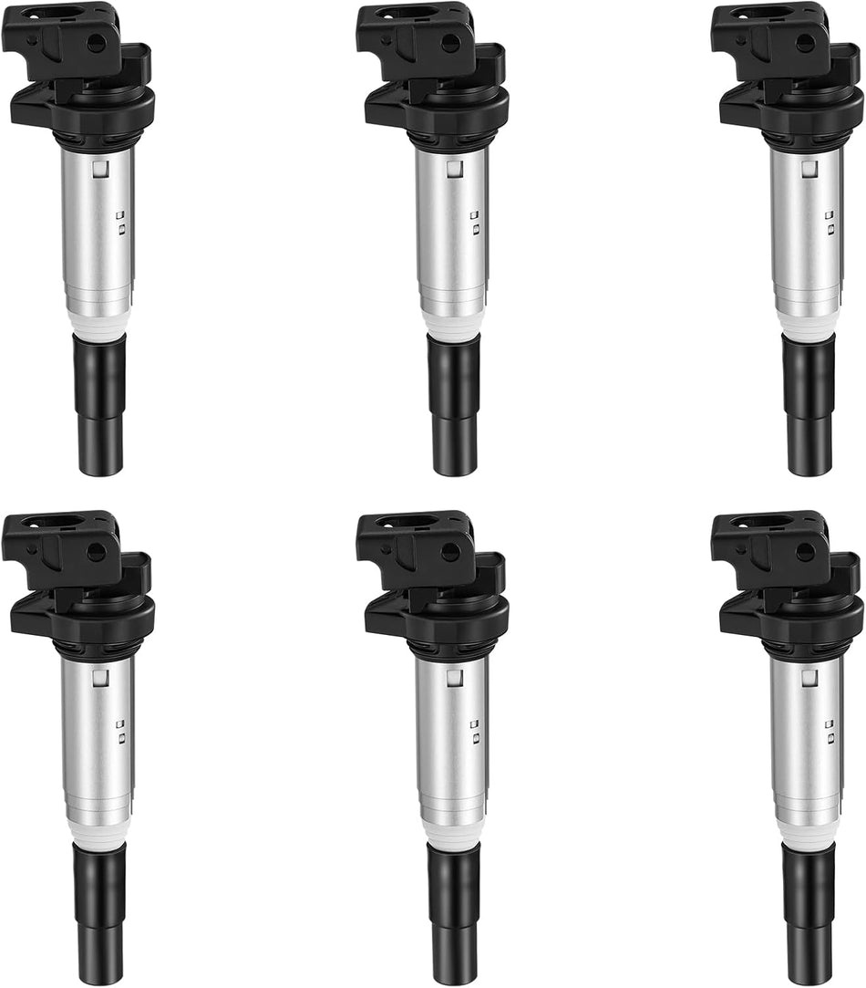 BDFHYK Ignition Coil Pack Set of 6 Compatible with BMW Mini Cooper X3 X5 M5 M6 Z4 135i 325Ci 325i 328i 330Ci 330i 525i 528i 530i 535i 545i 745Li 2.5L 3.0L 4.4L L4 L6 V8 Replacement for UF571 UF592