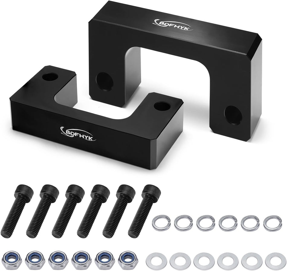 BDFHYK 2'' Front Leveling Lift Kit Compatible with 2007-2021 Silverado 1500/Tahoe/Avalanche 1500/Suburban 1500 | Yukon Sierra 1500/Yukon XL 1500 Front Lift Spacers 2 Pack
