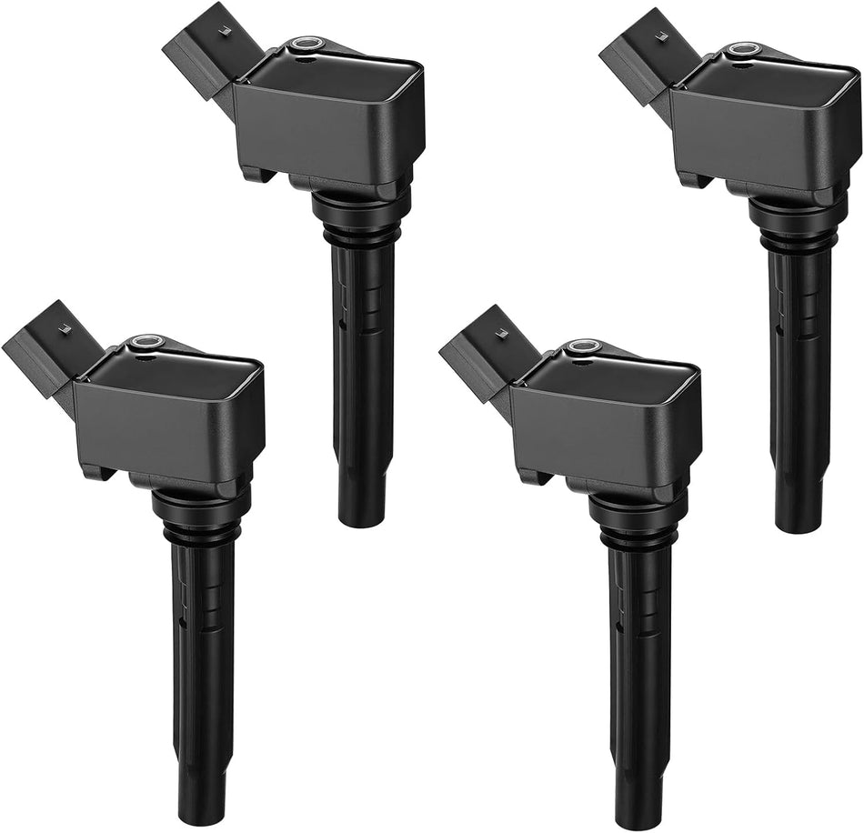 BDFHYK Ignition Coil Pack UF716 Set of 4 Compatible with Audi,Compatible with Volkswagen 1.4L 1.8L 2.0L 2.5L 2.9L 3.0L 4.0L L4 L5 V6 V8 Replacement for UF752 UF765 06J905110D C874 0986221072 V10700100