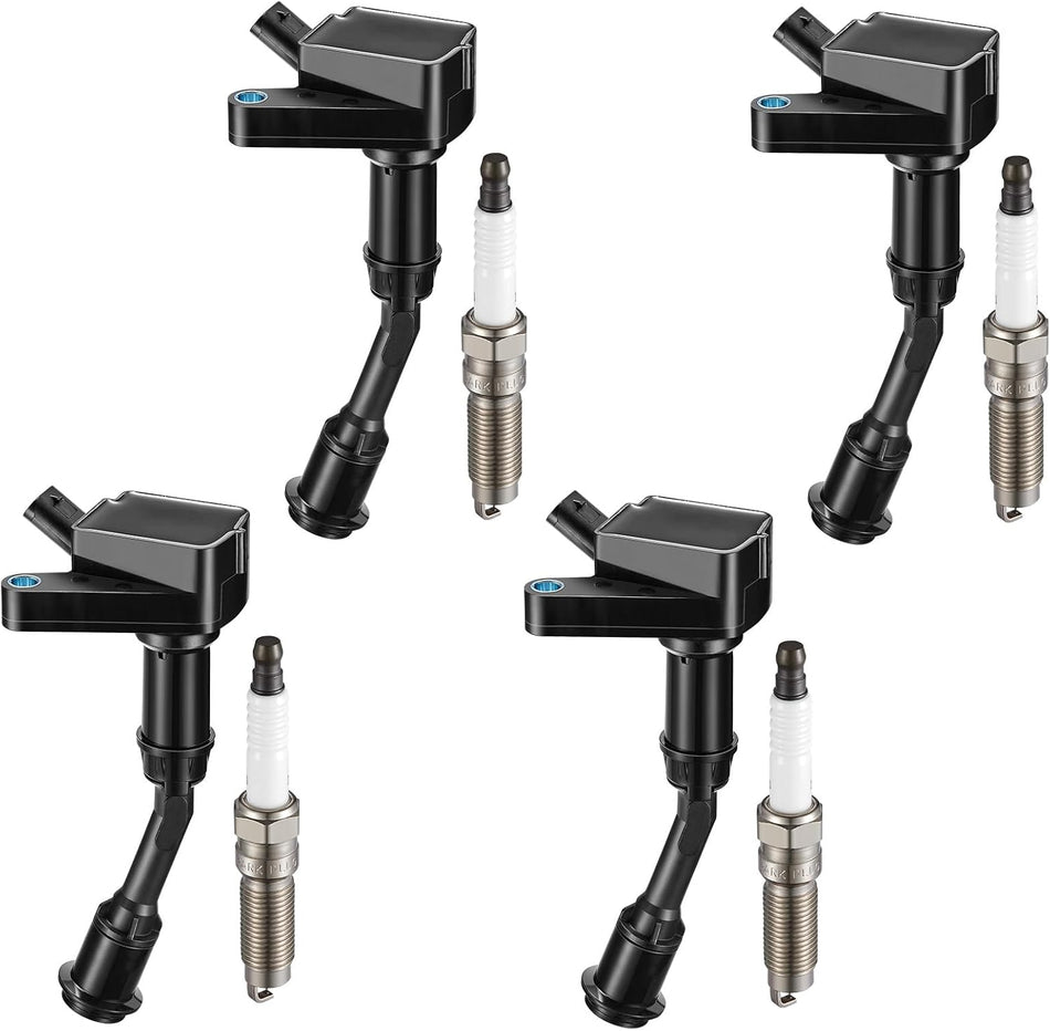 BDFHYK Ignition Coil Pack UF-735 and Iridium Spark Plugs SP539 Compatible with 2014-2020 Fusion 1.5L L4 2017-2019 Escape 1.5L L4 DS7Z12029A DG554,Sets of 4