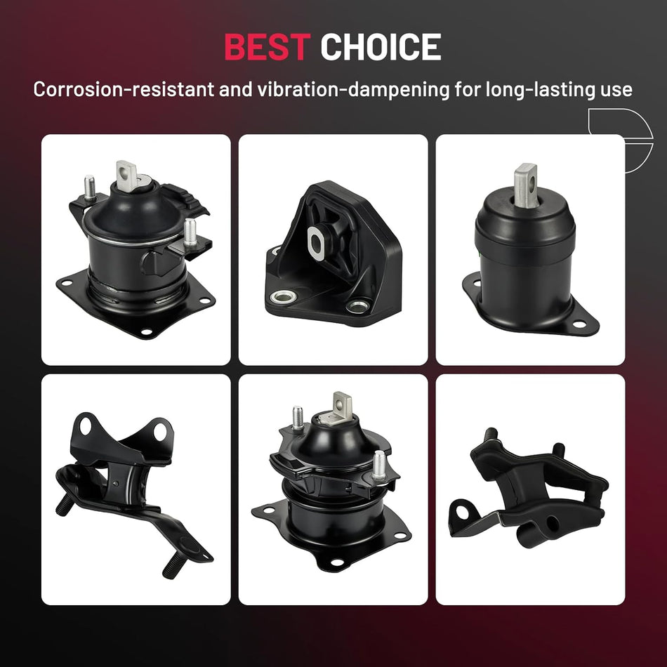 BDFHYK 6PCS Engine Motor and Trans Mounts Compatible with Honda Accord 2003-2007 2.4L l4 Replace DEA: A4526HY,Anchor: 9247,Westar: EM-9247,DEA: A4517,Westar: EM-9297,DEA: A4516,Anchor: 9194
