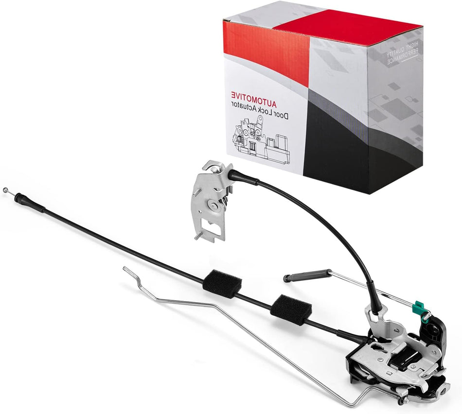 SYERAL Door Latch Assembly w/Cable & Rod Right Side Rear Cargo Door Compatible with 1992-2014 E-150 E-250 Club Wagon Econoline Club Wagon 6C2Z-15431A02-AA, 8C2Z-15431A02-C