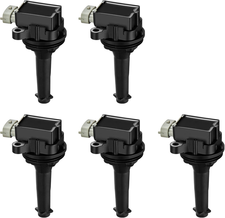 BDFHYK Ignition Coil Pack UF517 Set of 5 Compatible with Volvo C30 C70 S40 S60 V50 V60 V70 XC60 XC70 S60 Cross Country V60 Cross Country 2.4L 2.5L L5 Replacement for 30713417 307134170 8677837
