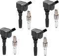 BDFHYK 4 Ignition Coil UF717 and 4 Iridium Spark Plug 95463 for Audi A3 Sportback e-tron 2016-2018, Volkswagen Jetta 2014-2018