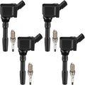BDFHYK 4 Ignition Coil 06J905110G and 4 Iridium Spark Plug XP5325 for Audi A3, A4, A5, Quattro, Allroad, Q7, S3; Volkswagen Golf R