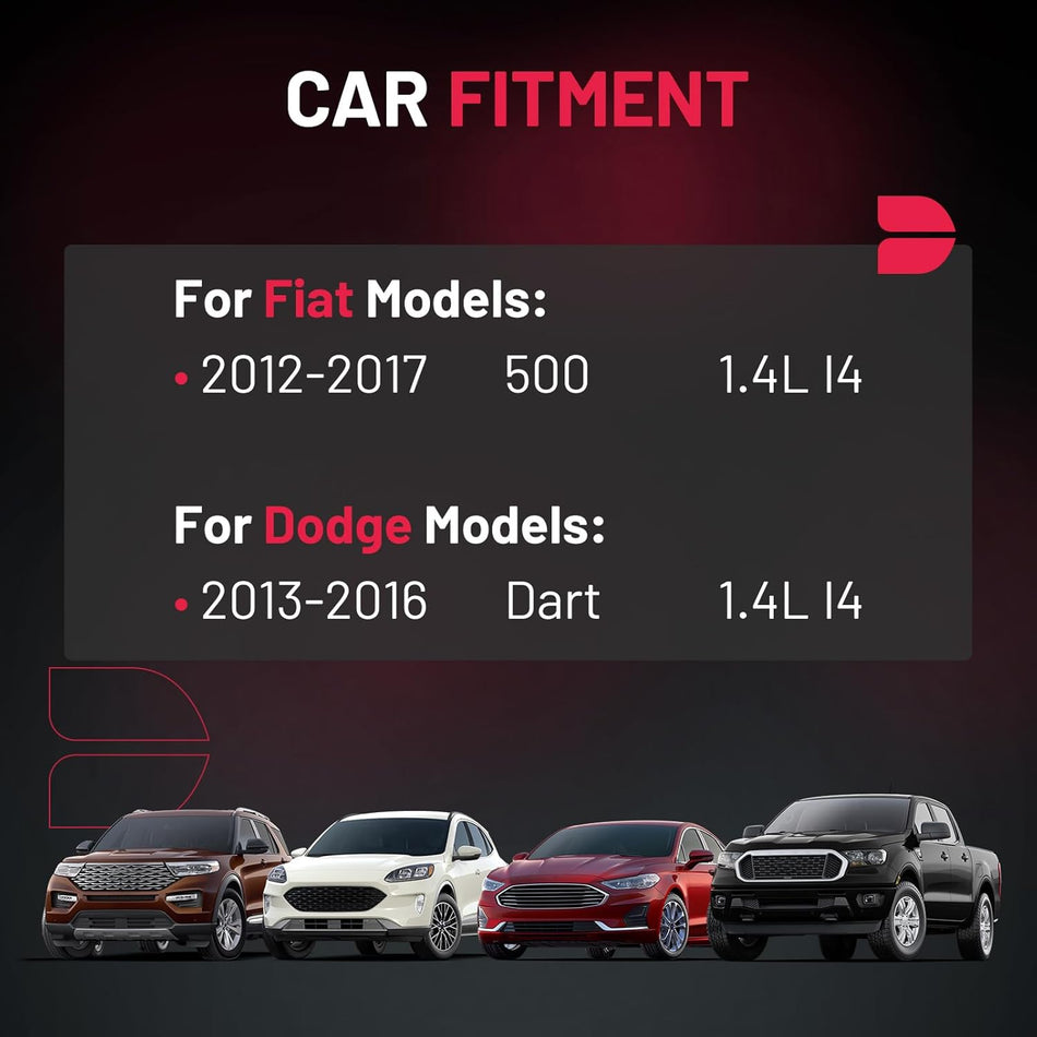 BDFHYK 4 Ignition Coil Pack UF673 and 4 Iridium Spark Plug 93618 Compatible with Fiat 2012-2017 500 1.4L l4,Compatible with Dodge 2013-2016 Dart 1.4L l4 Coil for C1828 68081914AA
