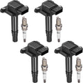 BDFHYK 4 Ignition Coil UF274 and 4 Iridium Spark Plug 6418 For VW Beetle Golf Jetta Passat,Audi A4 A6 A8; 1.8L 4.2L L4 V8