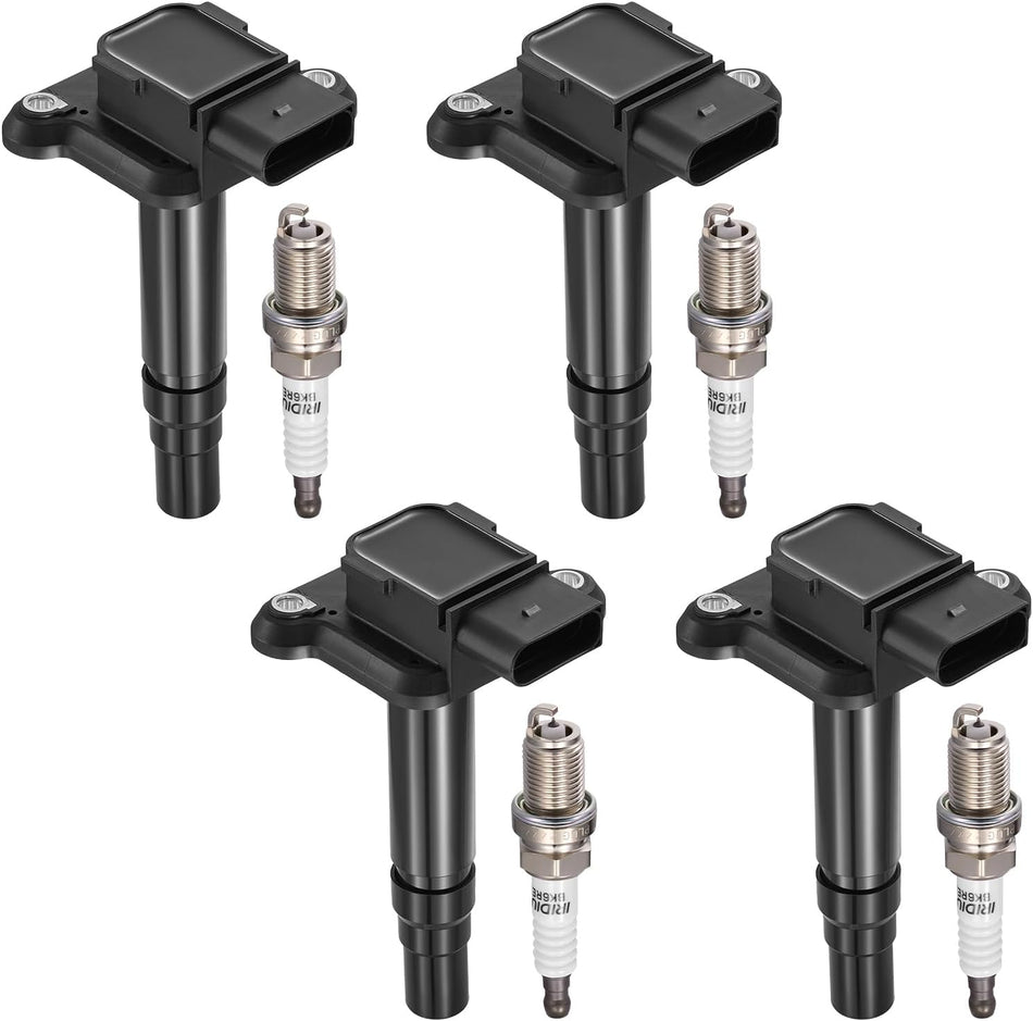 BDFHYK 4 Ignition Coil Pack UF274 and 4 Iridium Spark Plug 6418 Compatible with VW Beetle Golf Jetta Passat,Compatible with Audi A4 A6 A8 TT Quattro S6 S8 1.8L 4.2L L4 V8 Coil for 5C1036 C1318