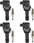 BDFHYK Ignition Coils UF672 and Iridium Spark Plug 97390 For Honda Civic Acura ILX 1.8L 2.0L L4, Set of 4