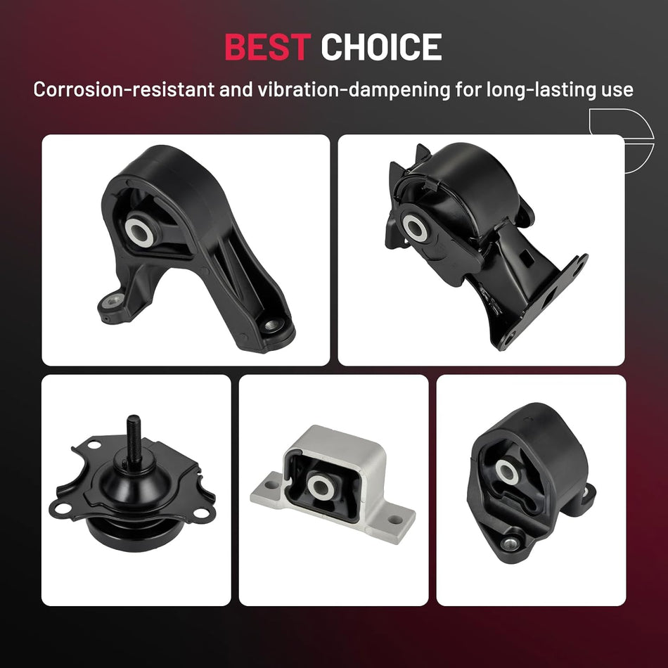 BDFHYK 5PCS Engine Motor and Trans Mounts Compatible with Honda CRV 2002-2006 L4 2.4L Replace A6597,A6596,A65010,A4504,A4506,9066,9139,9530,9168,9205,EM9066,EM9168,EM5871,EM9205,50840S6M981