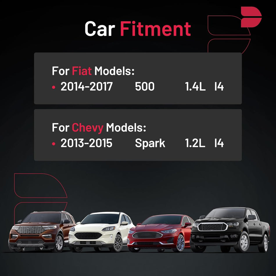 BDFHYK 810 Iridium Spark Plugs Compatible with Chevy Spark 2013-2015 1.2L l4, Fiat 500 2014-2017 1.4L l4, Set of 4
