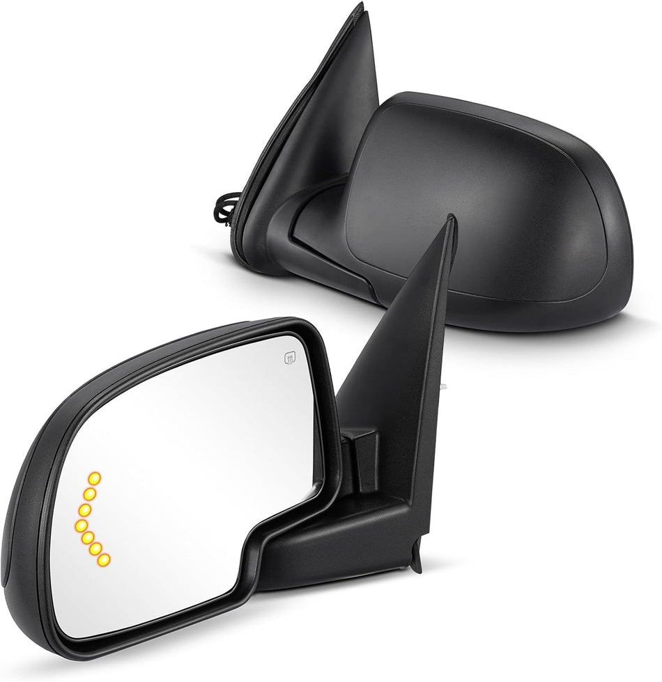 BDFHYK Towing Mirrors Compatible with Chevy Avalanche 1500/2500, Silverado 1500/3500, Silverado 2500 HD, Suburban 1500/2500, Tahoe; Compatible with GMC Sierra 1500 2500 3500, Yukon XL 1500 2500, Black