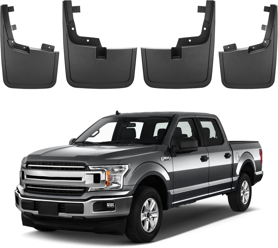 BDFHYK Mud Flaps Splash Guards 4PCS Front & Rear Side Mud Guards Compatible with Ford F-150 2015-2020 Without OEM Fender Flares